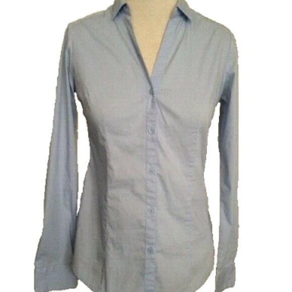 Forever 21 Womens Long Sleeve White or Blue Button Up Shirt Size XS - Picture 1 of 9
